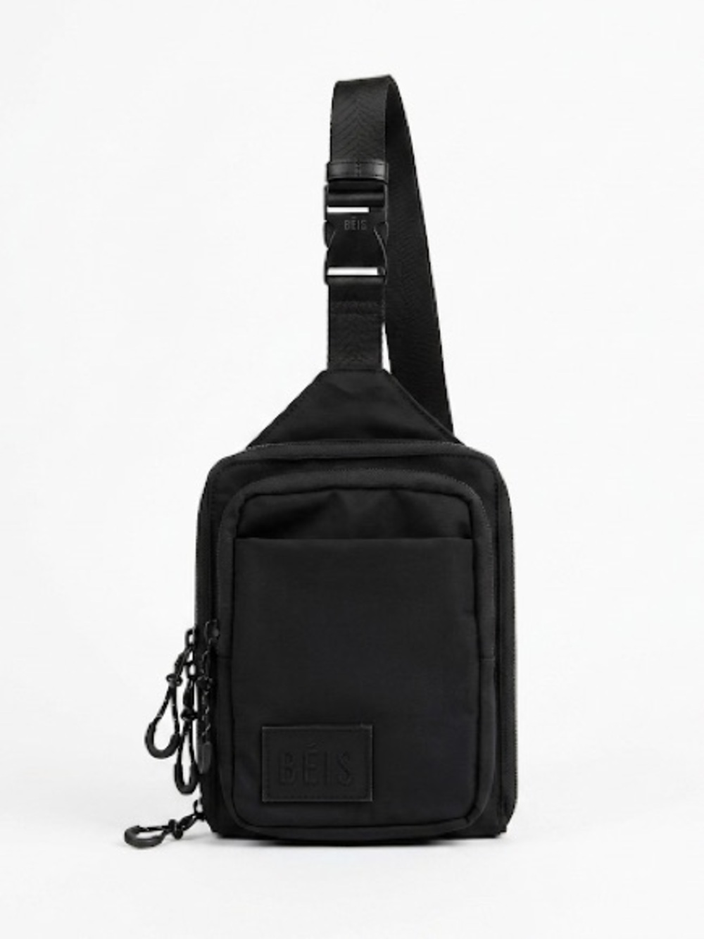 BÉIS The Sport Sling Bag Crossbody Travel Nylon Black 7”x 8”x 2”